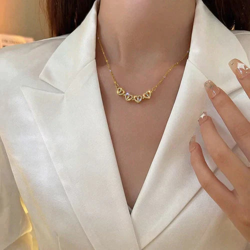 Collier cœur en cristal 2 en 1