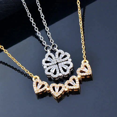 Collier cœur en cristal 2 en 1