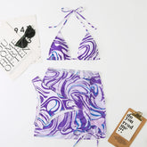 Ensemble bikini (3 pièces) avec jupe tie-dye